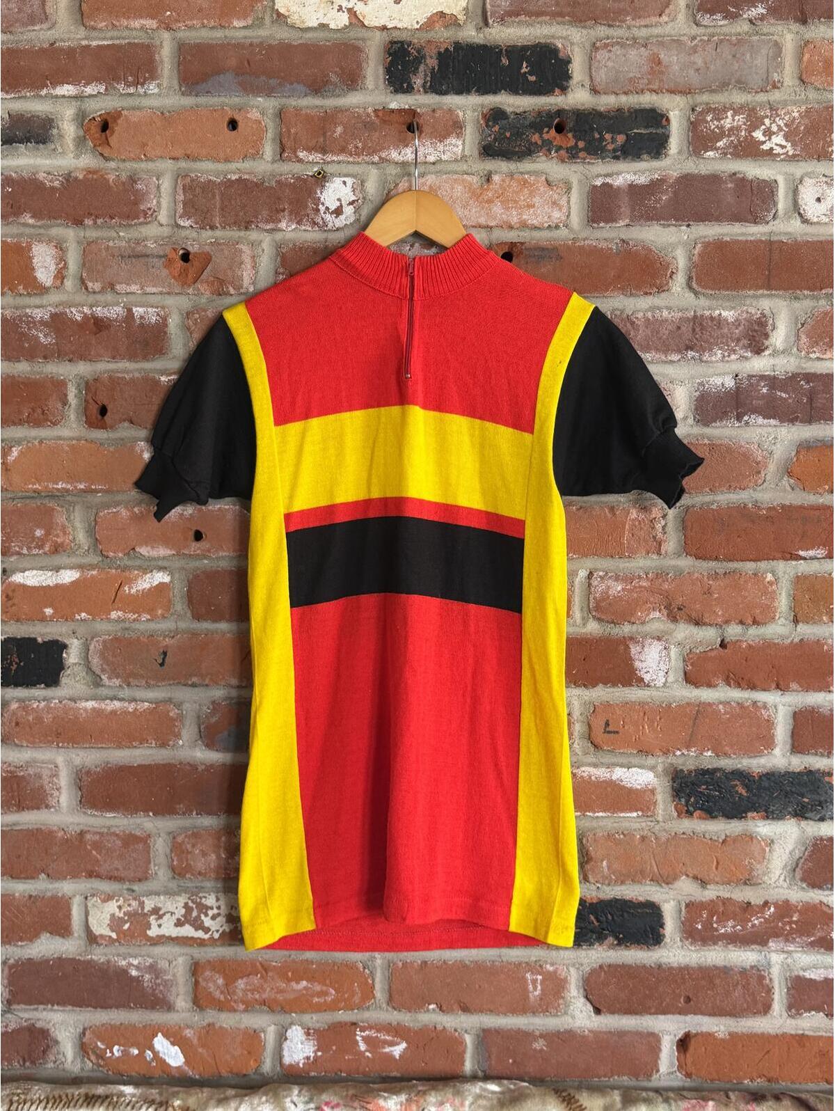 Vintage 1960s Giordani Wool Blend Colorblock Cycling Jersey